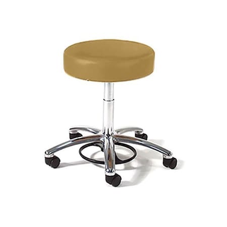 Physician Stool W/ Chrome Base, 360 Foot Ring, Ht.-High, Gray